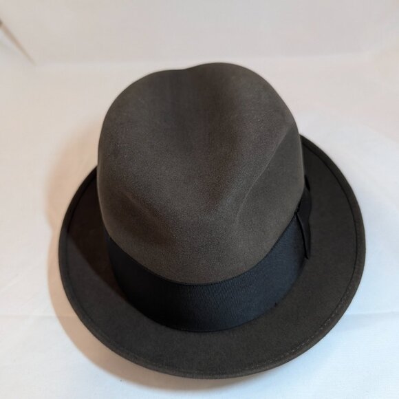 Vintage 50's Dobbs Gray Fedora with Feather - Size 7 1/4 EUC w/box - Picture 3 of 11